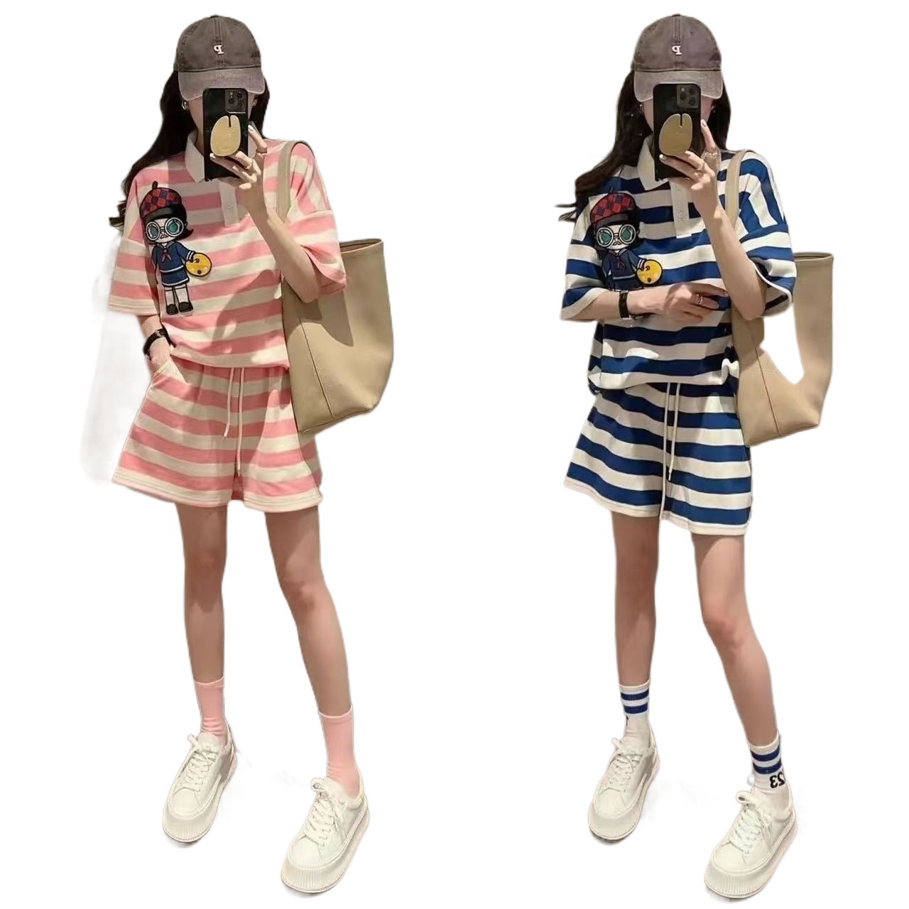 Picture of Girls Summer Suit 2025 New Thin Style Polo Collar Quick-Drying Basketball Uniform Summer Casual Two-Piece Set