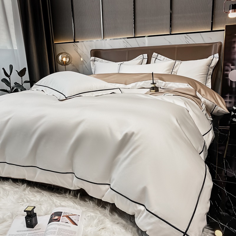 Picture of Light Luxury 160 Long-staple Cotton Cotton Four-piece Set Cotton Bed Sheet Quilt Cover Class A Maternal and Infant Grade Three-piece Bedding