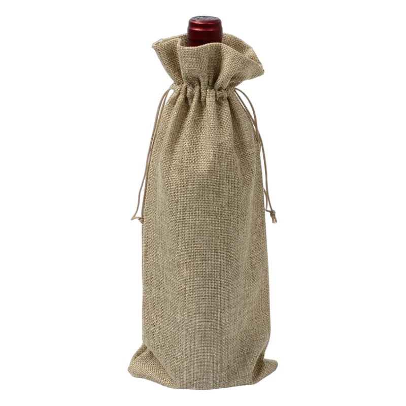 Red Wine Cloth Bag Tasting Bag Packaging Bag 15*35cm Drawstring Dustproof Linen-Like Gift Bag Storage