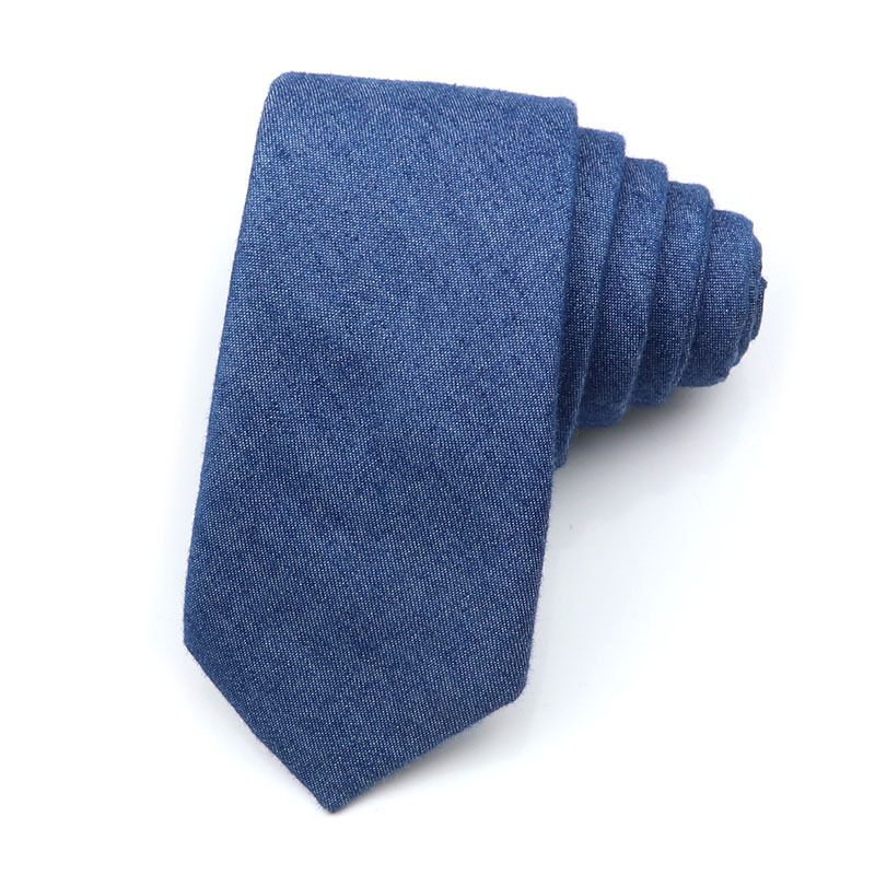 Picture of Cotton and linen tie men's tie casual fashion tie 18 color 6cm ultra narrow tie spot