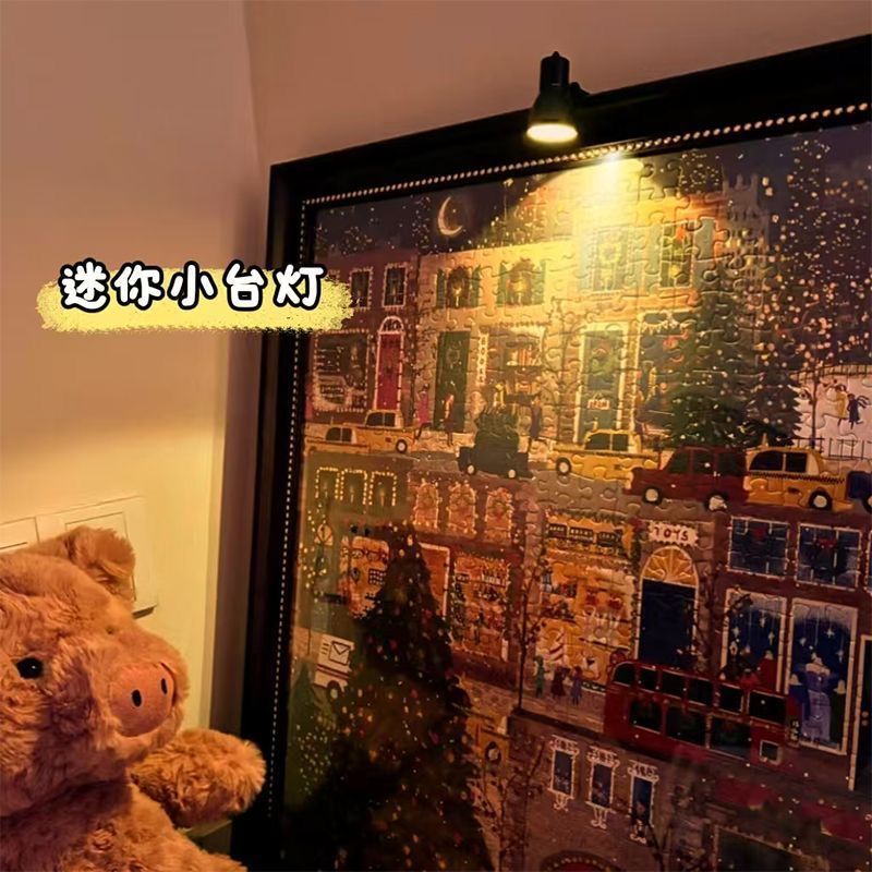 Puzzle Winter Lamp Small Lamp Atmosphere Ed Clip Lamp Creative Mini Small Table Lamp Cute Night Light Student Eye Protection Learning