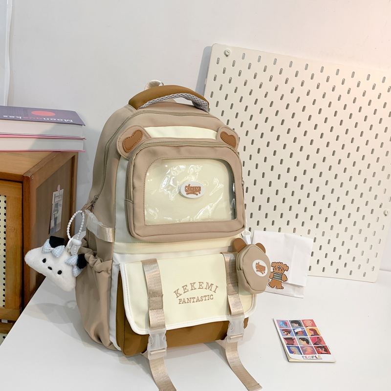 Picture of High Yan Value Ins Style Schoolbag Junior High School Girl's Backpack High School Student's Large Capacity Cute Pain Bag Dopamine Backpack