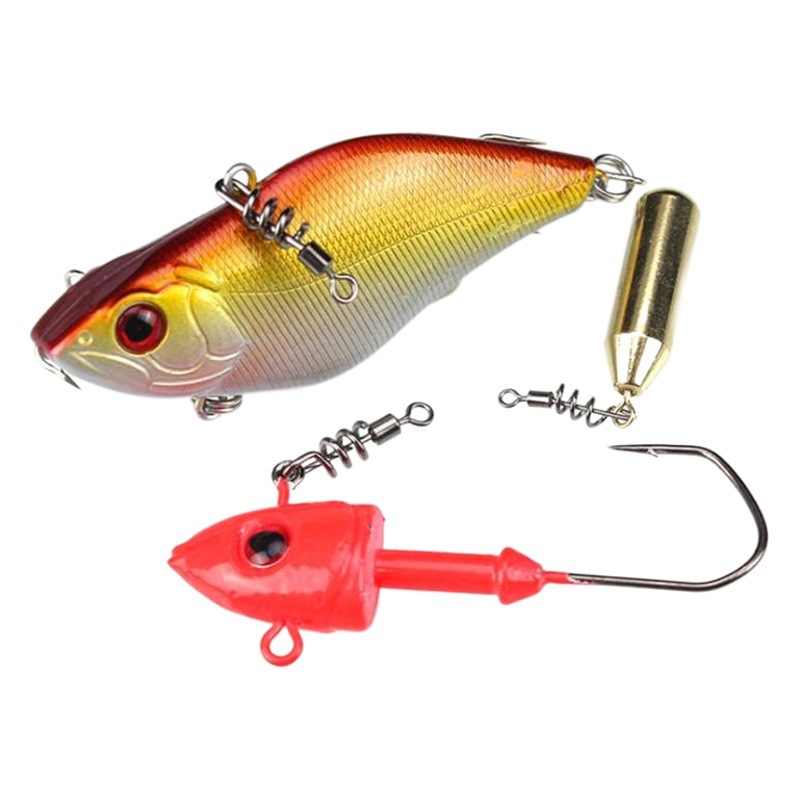 Luya Accessories Lock Needle Soft Bait with Spring Swivel Pin Anti-Hanging Bottom Crank Hook Fishing Long Needle Fishing Gear Bait