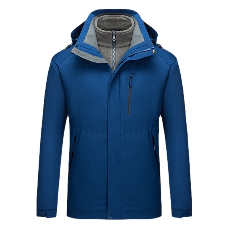 Three-In-One Workwear Yellow Jacket with Detachable Fleece Lining, Outdoor Workwear Jacket with Printed Logo and Fleece Lining for Warmth