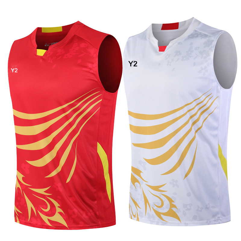 New Badminton Suit Men's Top Badminton Sleeveless Game Training Sportswear Quick-drying Breathable 3622