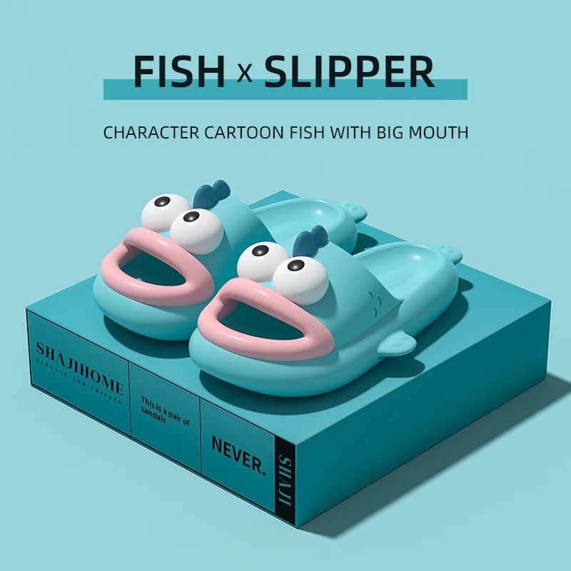 Clown fish sandals parent-child cute cartoon indoor bathroom thick-soled anti-slip slippers summer shoes for home
