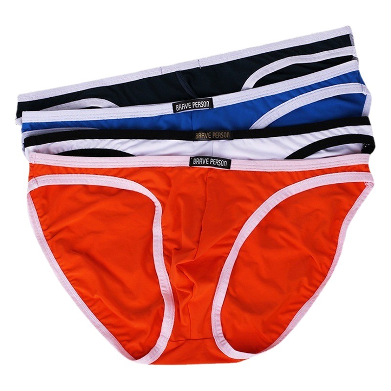 Men's underwear wholesale men's BRAVE PERSON fashion bikini ice silk swimming pants briefs underwear