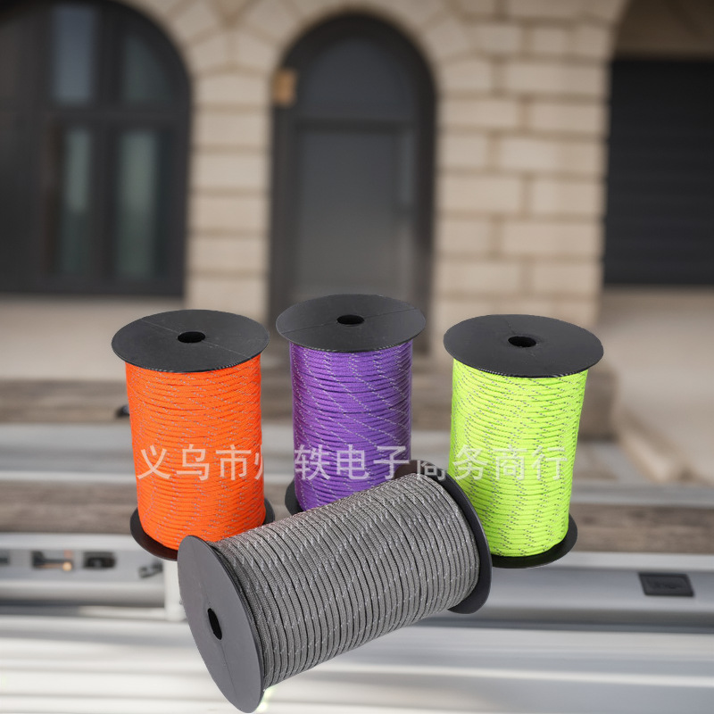 genuine goods Outdoor 7 Core Umbrella Rope Highlight Reflective Paratrooper Rope Emergency Life-saving Rope Escape Rope Tent Rope