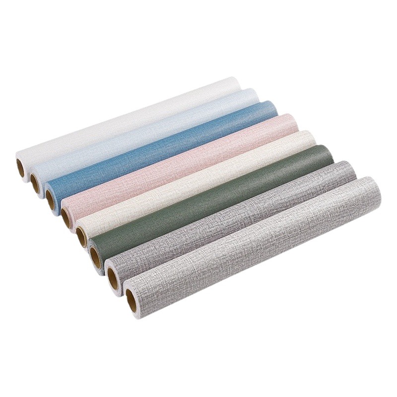 Factory wholesale cross-border thickened wallpaper bedroom solid color self-adhesive PVC waterproof home decoration wall paper wall sticker