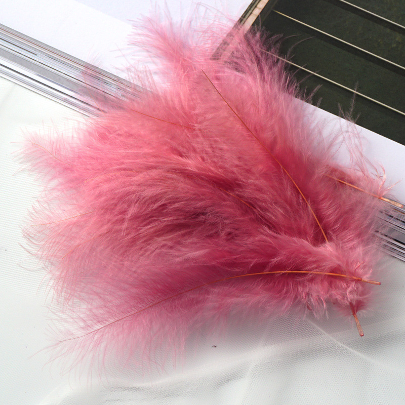 Picture of Colorful Turkey Hair Pointed Tail Velvet Dream Catcher Material Wave Ball Gift Box Filler Shooting Props Feather Decoration