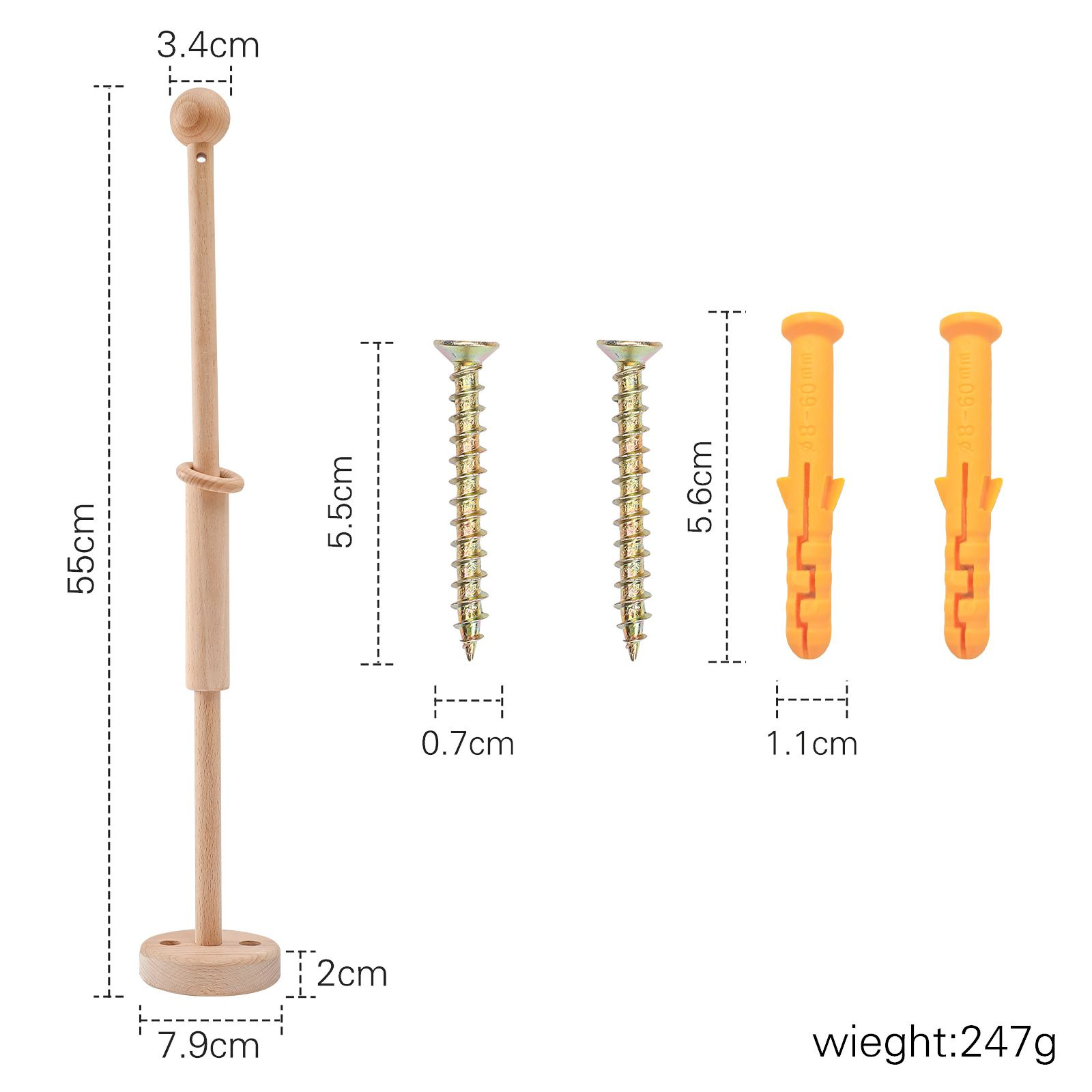 Picture of Amazon Simple Baby Bed Bell Wooden Bracket Mosquito Net Hanging Pole Bed Bell Accessories Newborn Comfort Bed Bell Bracket