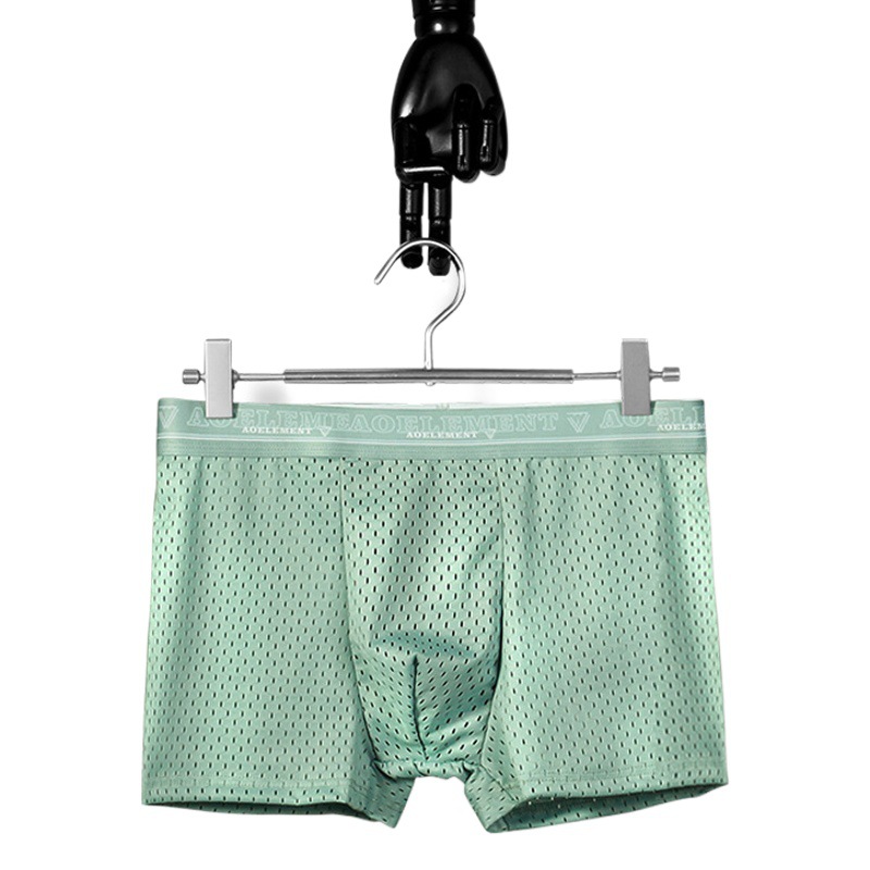 Men's Underwear Breathable Youth Thin Ice Silk Mesh Men's Boxers Sports Underwear Men's Hollow Summer Four Corner Pants
