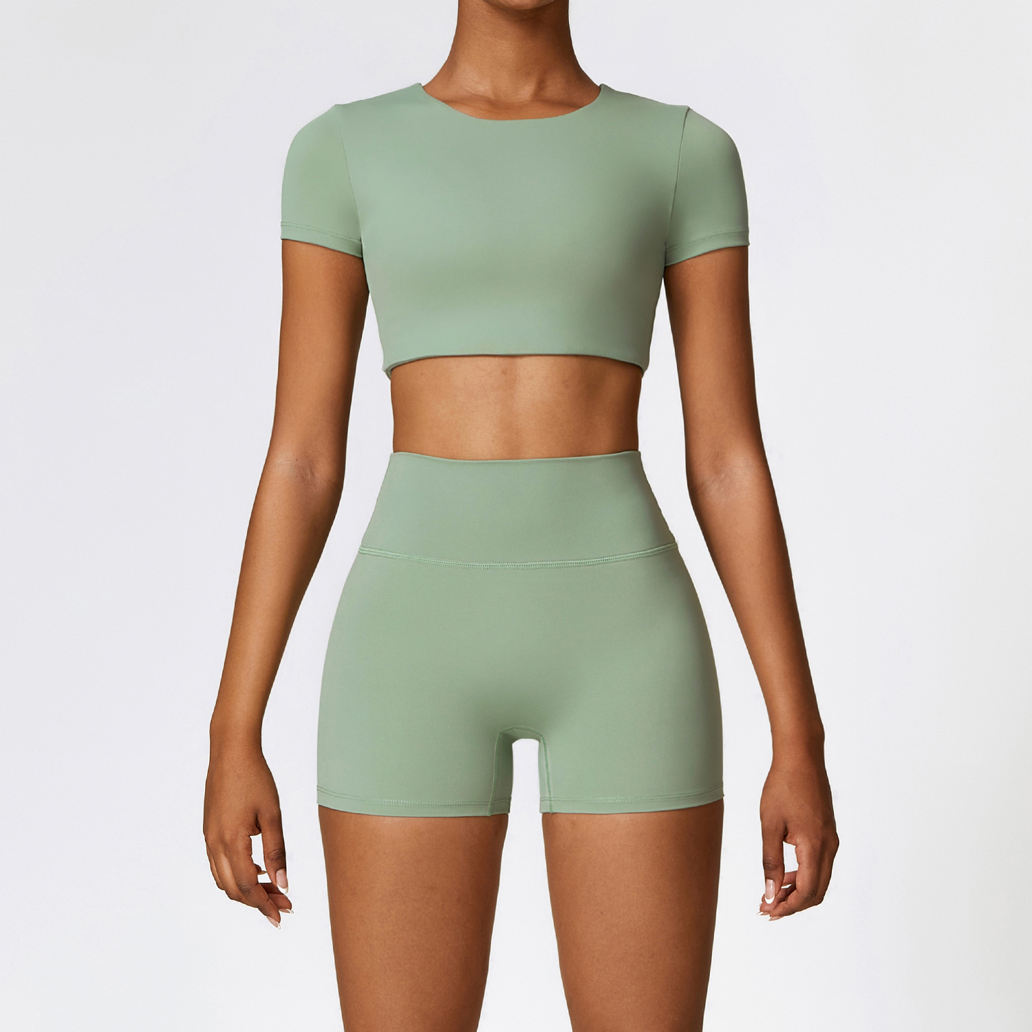 Picture of Zechuang European and American tight brushed yoga suit quick-drying workout clothes winter outdoor running sports suit female 8519