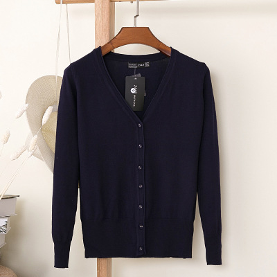 Picture of Foreign trade export spring and autumn loose sweater sweater top women's cardigan thin spring and autumn long sleeve coat