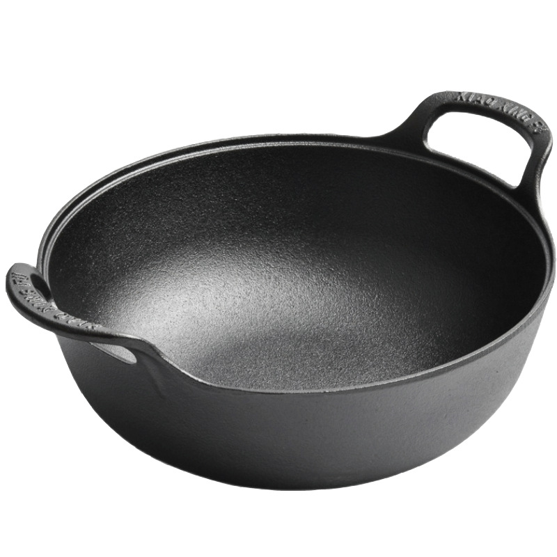 Picture of Cast Iron Thickeneded Ingot Pot Stew Pot Soup Pot Household Flats Bottom Small Wok Japanese Pot Uncoated Non-Stick Pot Induction Cooker