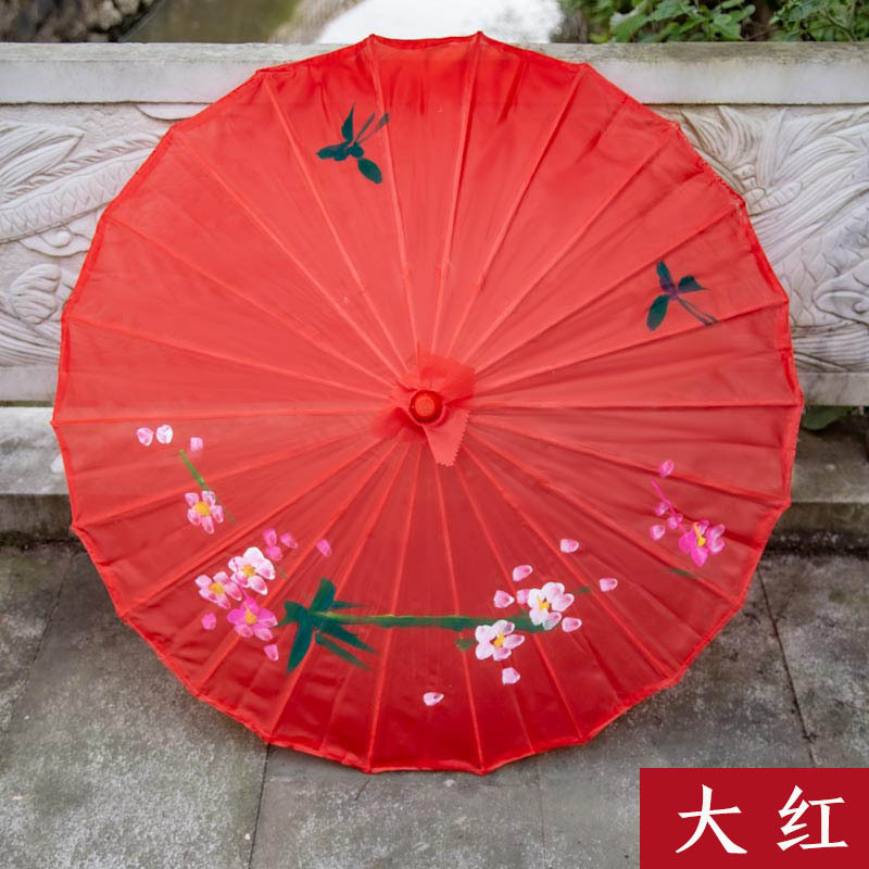 Picture of Classical Craft Umbrella Silk Cloth Outdoor Ceiling Decorative Oil Paper Umbrella Catwalk Dance Props COS Chinese Style Cheongsam Umbrella