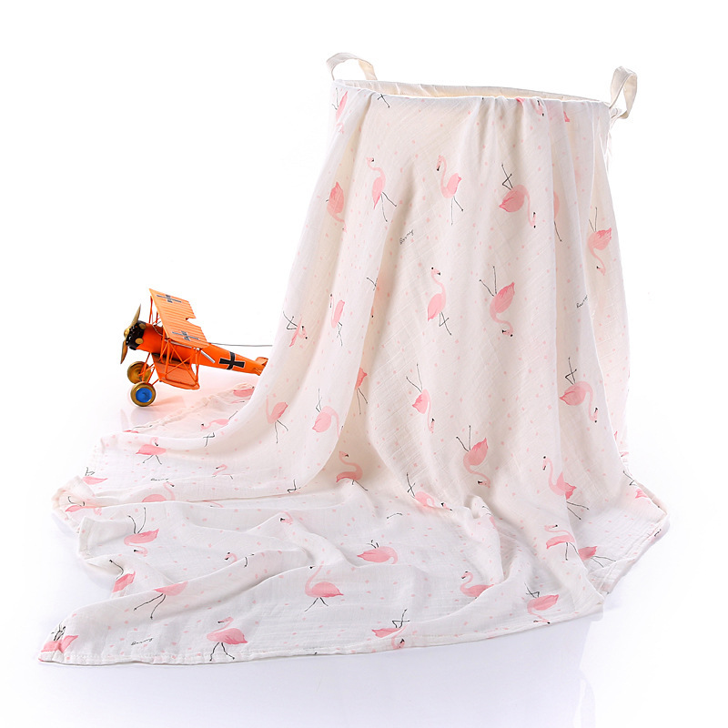 Picture of Double-Layer Bamboo Cotton Summer Gauze Quilt Baby Newborn Bath Towel Blanket Muslin Gauze Wrap