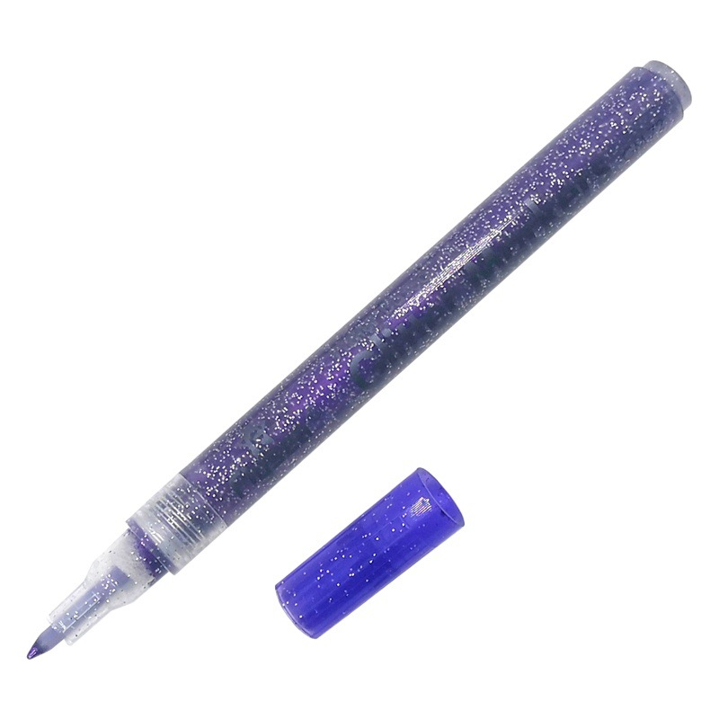 Cross-border hot sale acrylic flash pen 12 color water-based glitter hand account color greeting card color graffiti drawing pearl pen