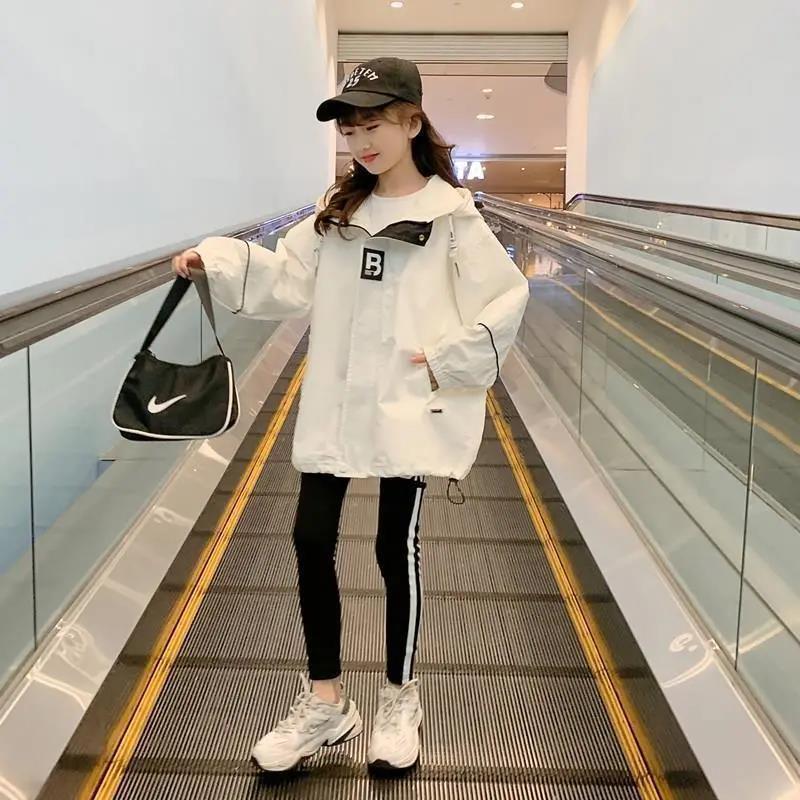 Picture of Girls' Coat Autumn 2023 New Arrival Spring Clothes Korean Style Western Style Internet Celebrant Mid-Big Children's Fashionable Top Trendy Children's Trendy Coat