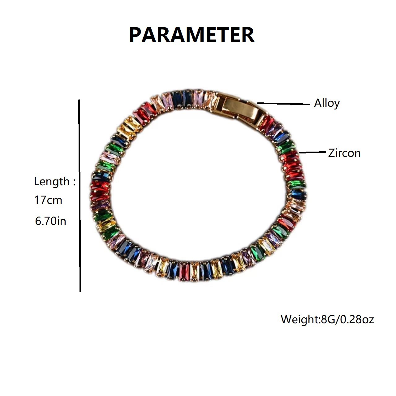 Picture of Colorful Alloy Jewelry suit Niche Simple Rainbow Necklace Bracelet Earrings Female Qingdao Middle Ancient Jewelry