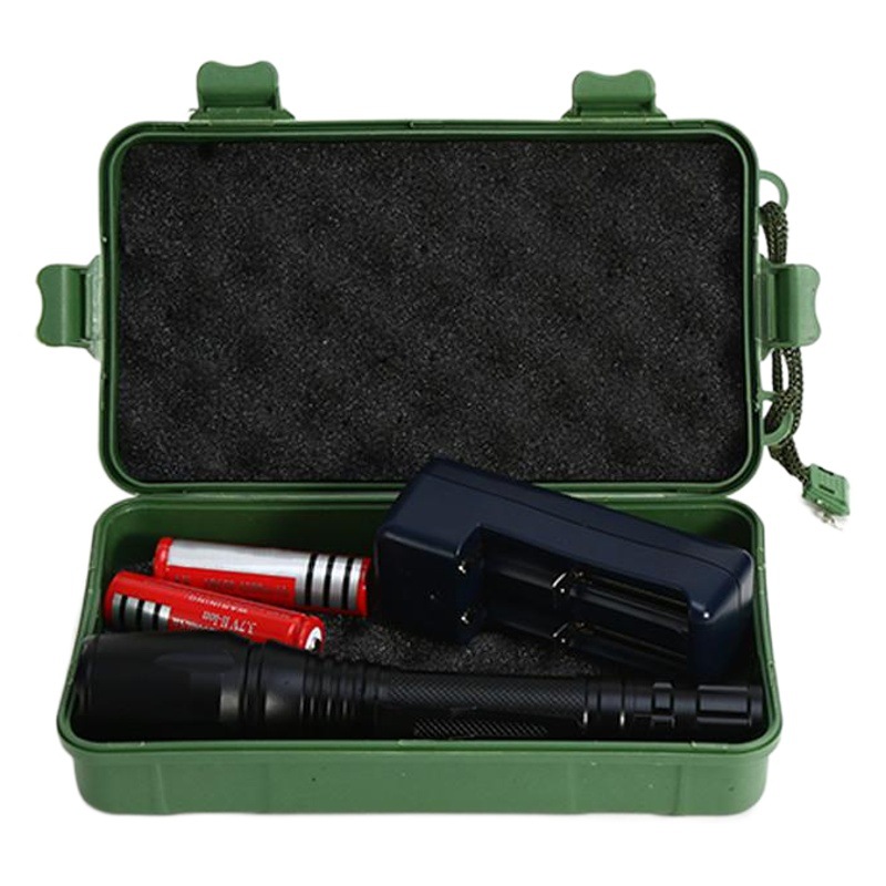 Double T6 Pen Buckle Household Outdoor Super Long-range Emergency Light Telescopic Zoom Super Endurance Strong Light Charging Flashlight