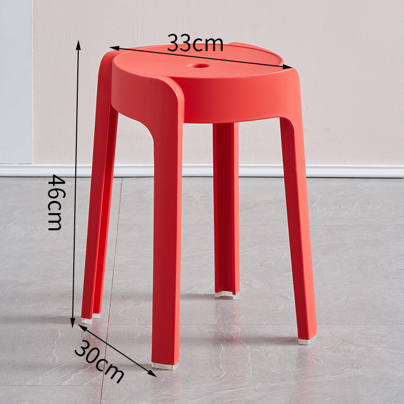 Picture of High Mature Plastic Stool Thickened Square Circle Backrest Home Dining Table Plastic Stool Dengzi Windmill Simple Bench Nordic Living Room