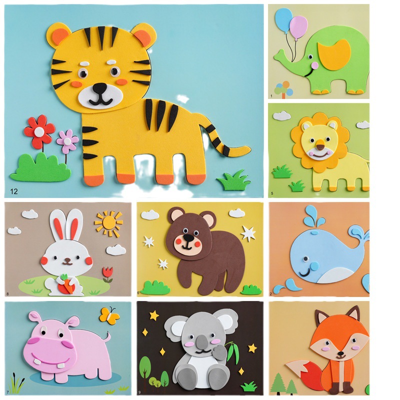 Picture of eva stickers children's handmade diy material package 3d 3d stickers kindergarten educational toys 3 years old 4 years old