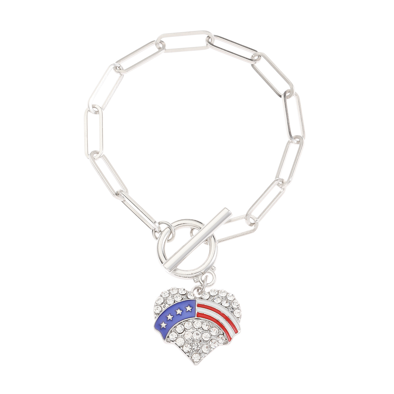 Picture of American Independence Day Bracelet suit Soft Pottery Beaded Letter Bow Love Personalized Fashion Multi-layer Bracelet for Women