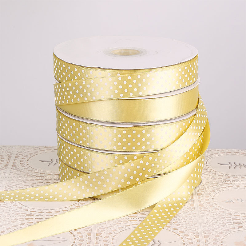 Polyester Wave Dot Ribbon Cake Box Packaging with Flowers Bow Ribbon Handmade DIY Birthday Gift Box Ribbon
