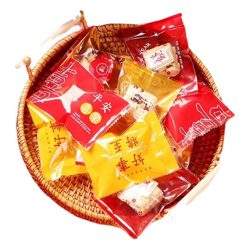 New Year's Snowflake Crispy Cookie Pastry Bag Festive Red Food Baking Packaging Bag