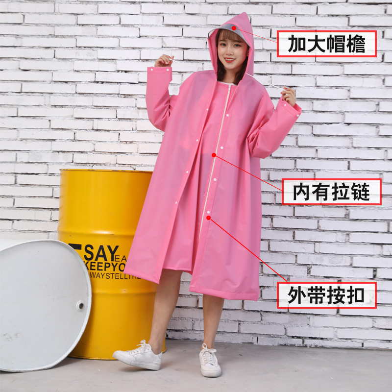 Picture of EVA Raincoat Transparent Adult Raincoat Poncho Tourist Mountaineering Multifunctional Hiking Raincoat Cycling one-part Raincoat