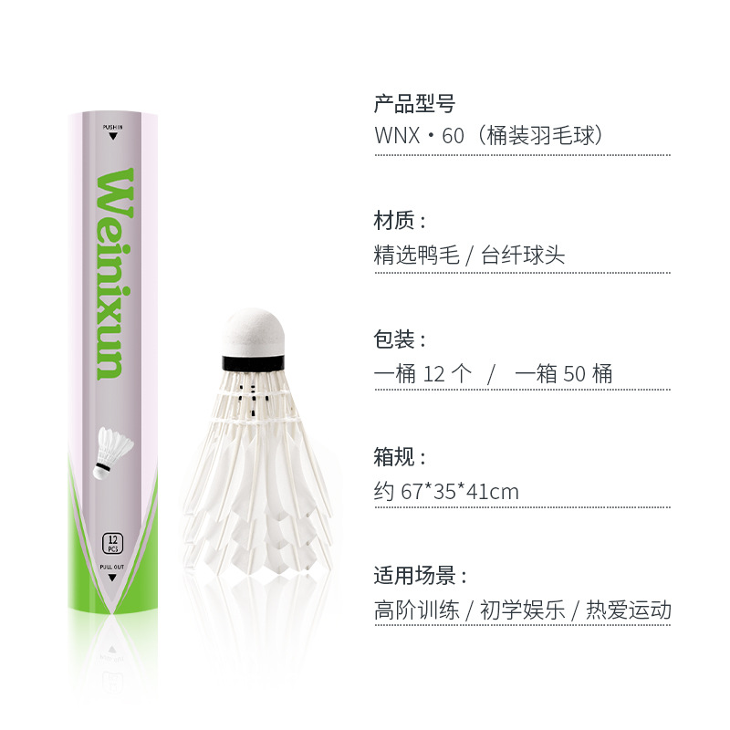 Picture of Winison Training Hard Ball Head Badminton 12 Pack Entertainment with a Large Quantity and Excellent Price in stock