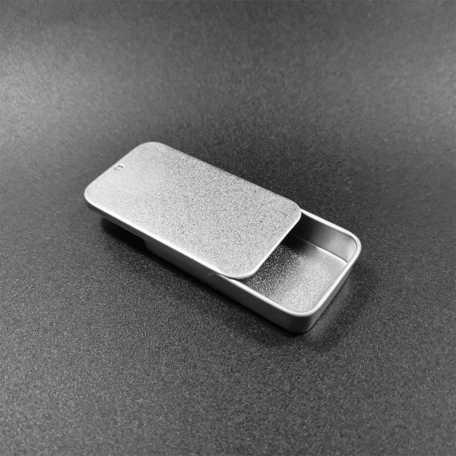 Picture of Square Iron Box Packaging in stock Silver White Push-pull Flip Instagram Small Iron Box with Window Opening Tinplate Box Iron Box