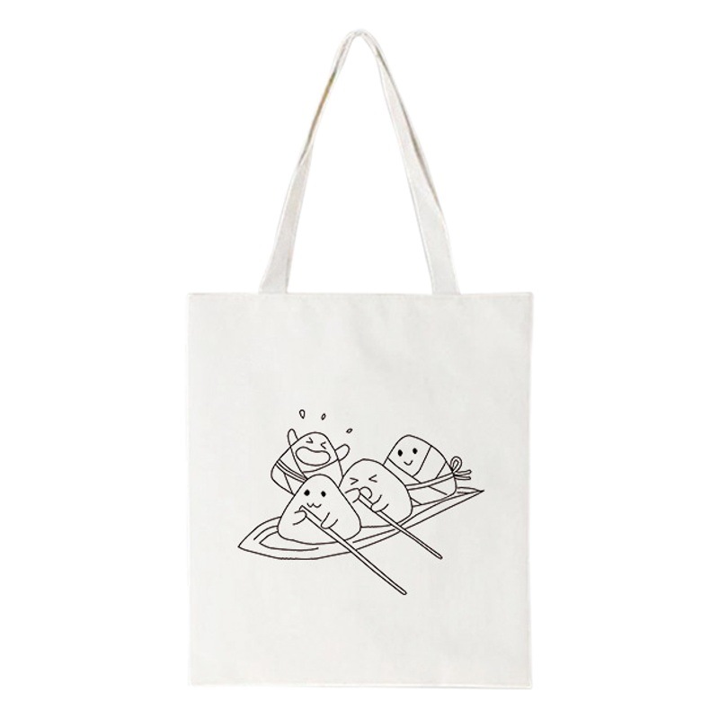 Dragon Boat Festival diy children's handmade painting graffiti canvas bag Pattern Tote bag kindergarten parent-child cloth bag coloring