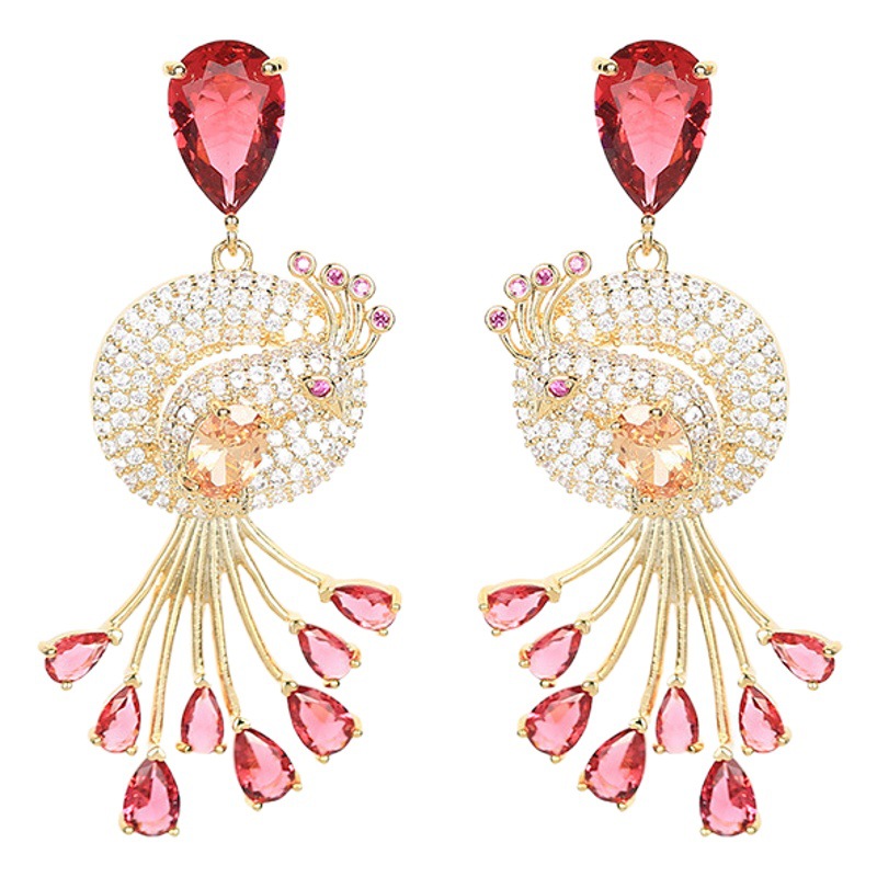 Bird water drop shape earrings micro-inlaid zircon light luxury 2022 new s925 silver needle elegant high-end wholesale