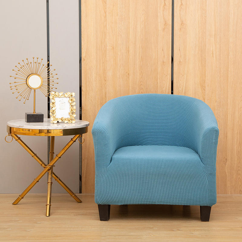 Picture of Corn fleece semicircle sofa chair cover thickened conjoined elastic dining chair cover anti-fouling stool cover chair cover