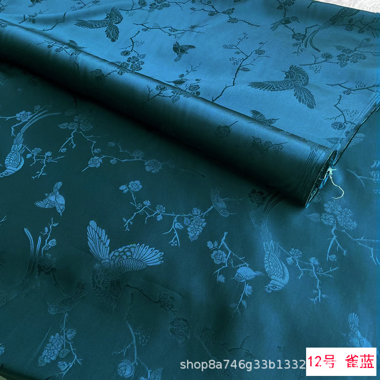 Picture of 30mm Jacquard Mulberry Heavy Satin Silk Fabric Jacquard Silk Chinese Clothing Cheongsam Han Dynasty Mulberry Fabric
