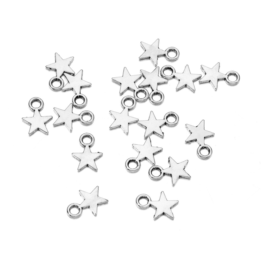Picture of DIY handmade jewelry accessories alloy star pendant 100pcs homemade necklace key ring pendant manufacturers wholesale