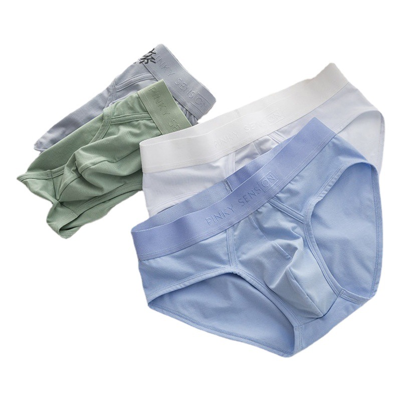 A generation of men's underwear cotton briefs waist solid color cotton graphene antibacterial underwear men's briefs
