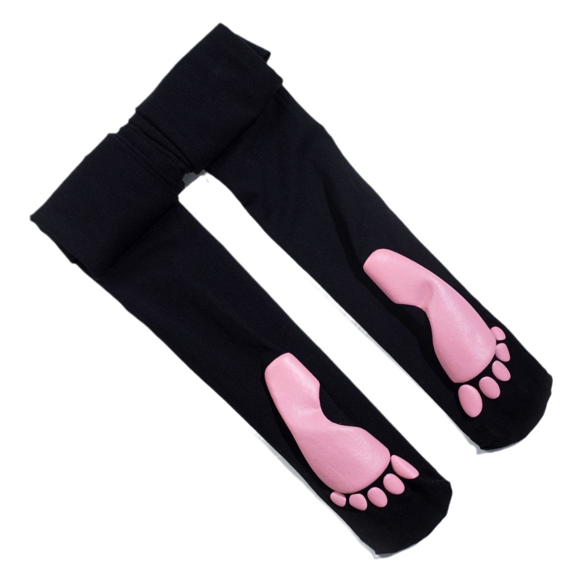 Fashionable, Sweet and Cute Cat Claw Anti-Snatch Black Foot Spring & Fall Nylon Jumpsuit Women's Bottoming Printed Stockings