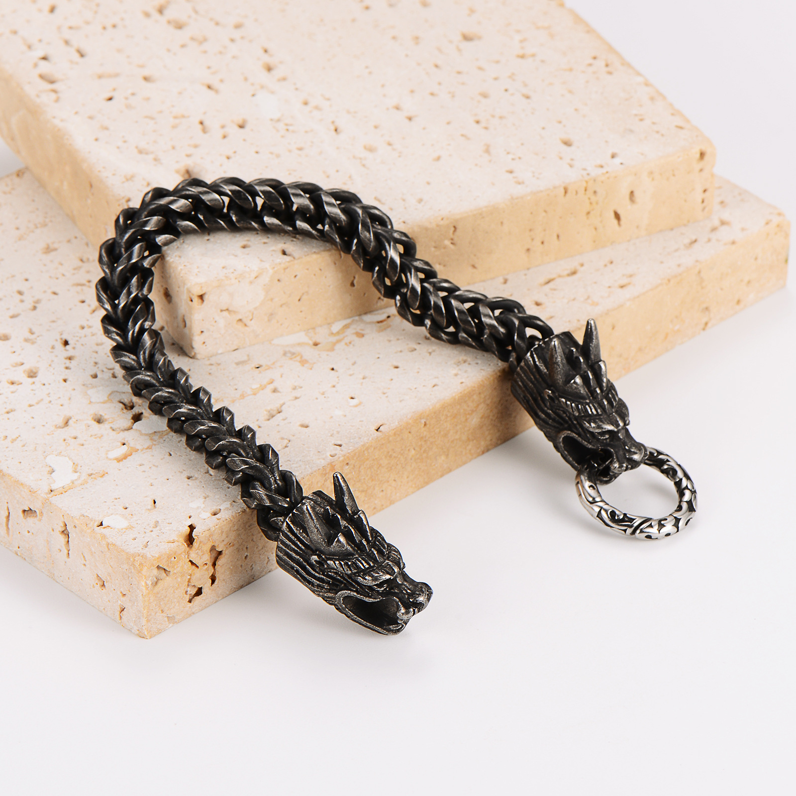 Aml Cross-Border Retro Personalized Faucet Ring Buckle Bracelet Stainless Steel Domineering Men's Jewelry