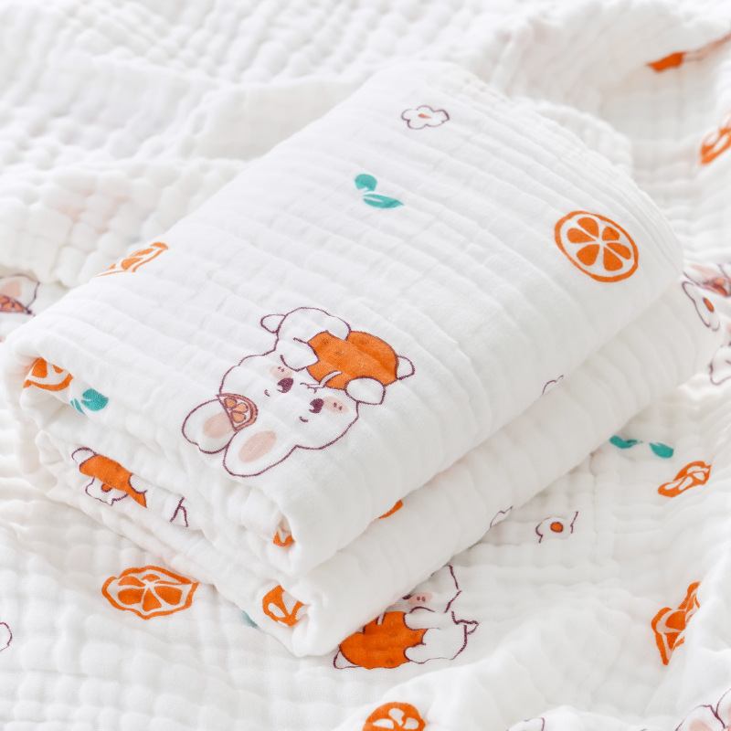 Picture of Baby Bath Towel Pure Cotton Wholesale Pure Cotton Four-Layer Gauze Newborn Wrap Summer Newborn Baby Supplies Children's Blanket