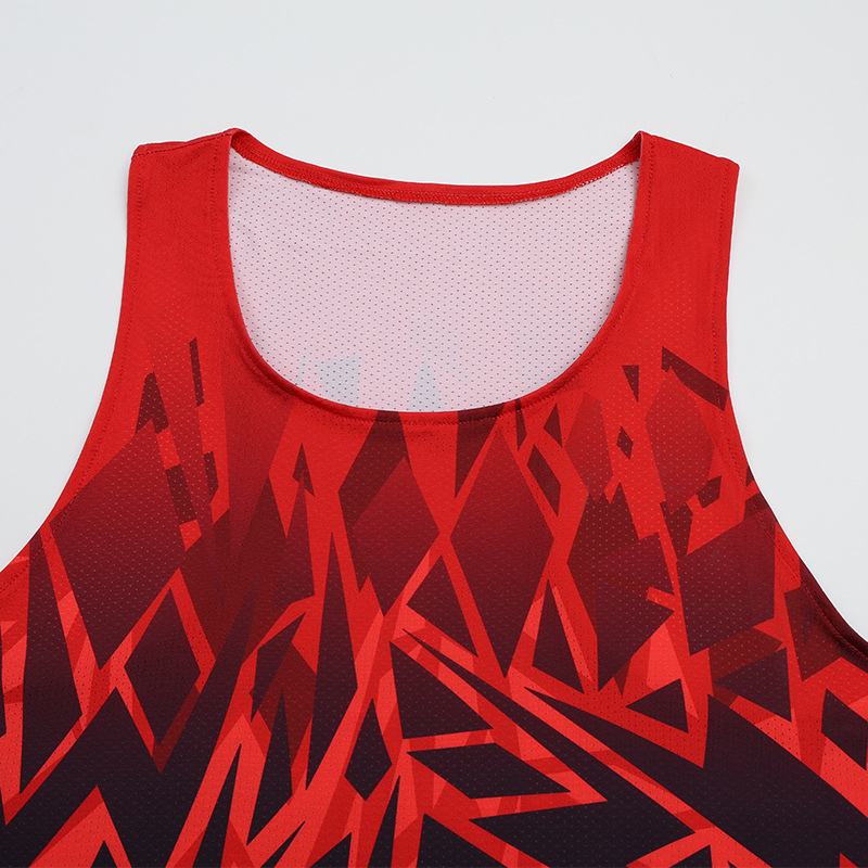 Picture of ZD longitudinal end men's track and field marathon running vest sports quick-drying breathable ultra-light mesh training suit