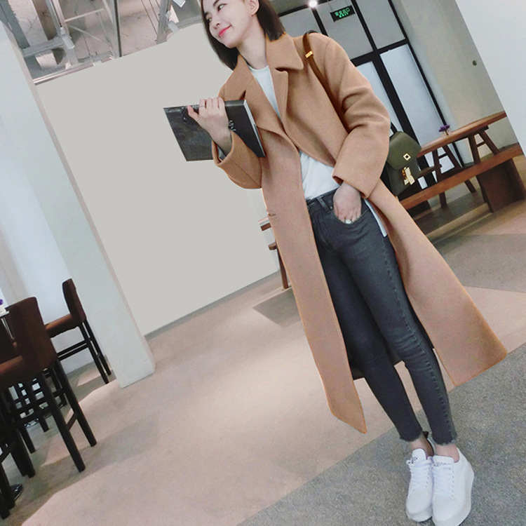 Picture of Foreign trade wholesale 2025 autumn and winter long woolen trench coat women's slim fit slimming knee coat coat clothes