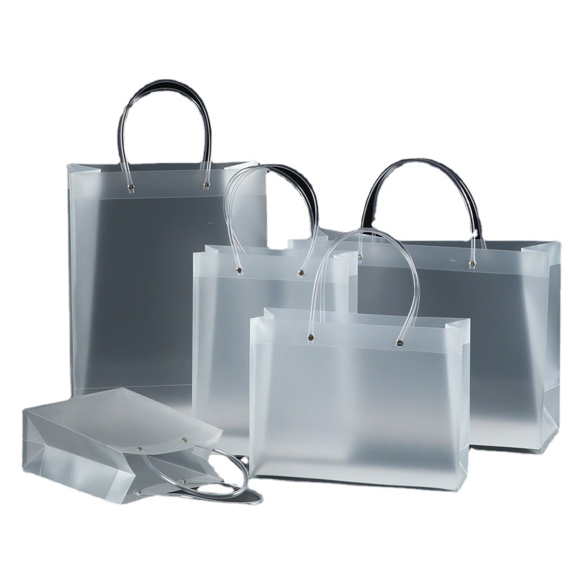 Customized Plastic Tote Bags, Pp Frosted Pvc Transparent Packaging Bags, Printed Holiday Gift Bags, Pp Frosted