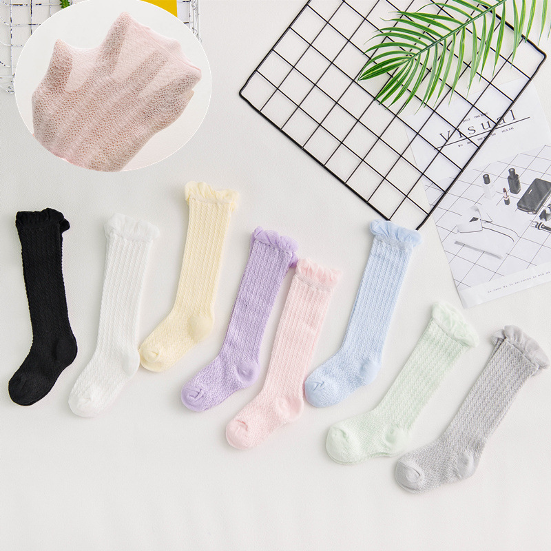 Picture of Summer mesh breathable baby socks knee air conditioning mosquito socks 0-1-2-3 years old children high tube baby stockings