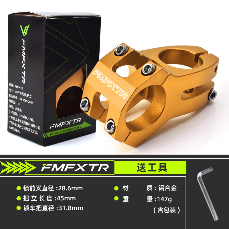 Picture of Bicycle Stem Faucet Handlebar Accessories Road Bike Short Stem Cycling Mountain Bike Cut Out Riser 31.8 Stem