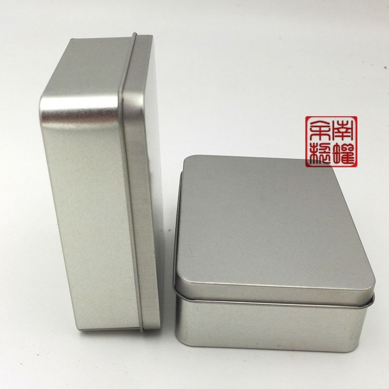 Manufacturer Can Print Logo Silver Rectangular Metal Tin Box 12*9*4 Tin Box Packaging Metal Box Wedding Candy Box