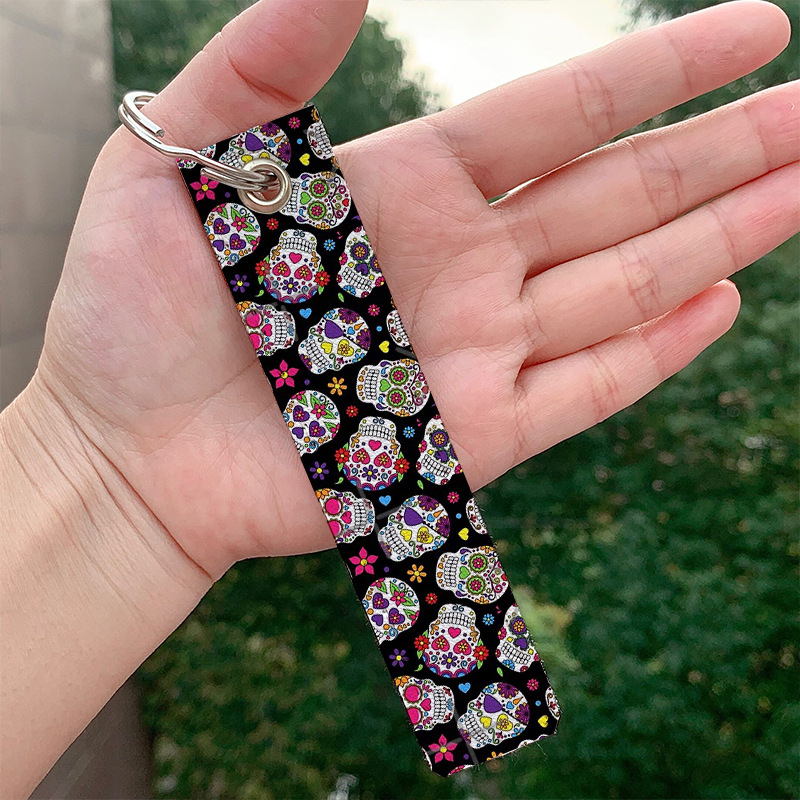 Picture of Amazon AliExpress European and American popular skull skull pu leather keychain wholesale in stock bag pendant