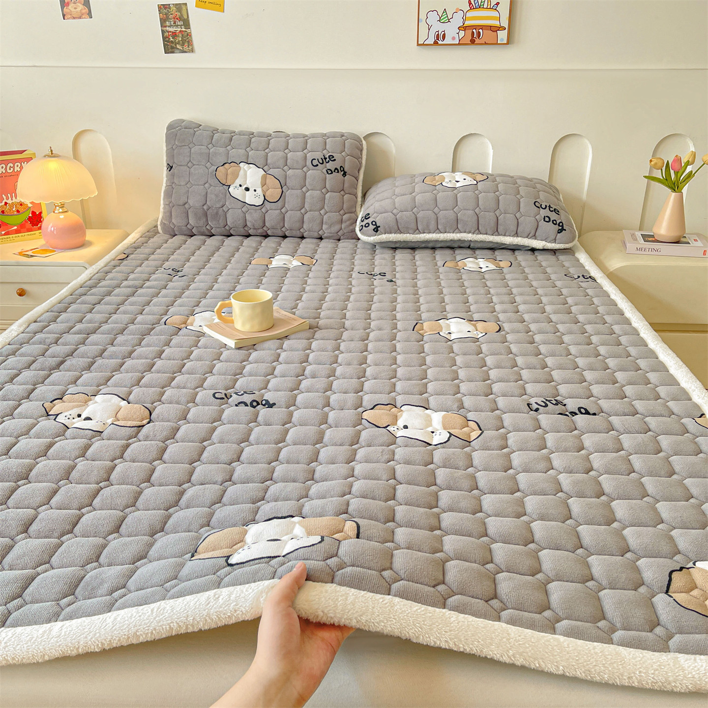 Picture of Class A maternal and child milk velvet mattress autumn and winter foldable washed anti-static home student dormitory bed cushion